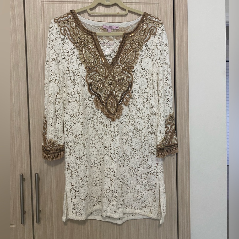 Calypso (St Barth) XS white sequin dress